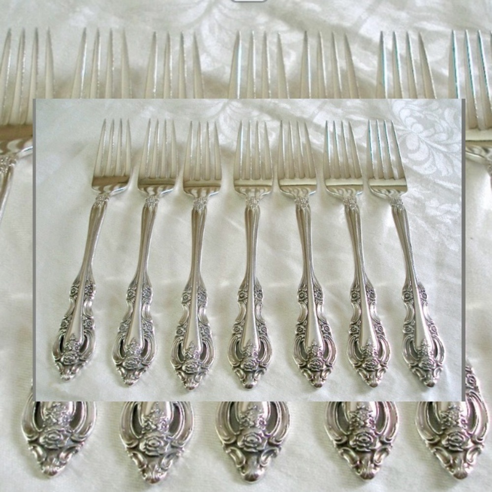 Vintage Oneida Community Silver Plate Forks ‘Artistry’ Pattern